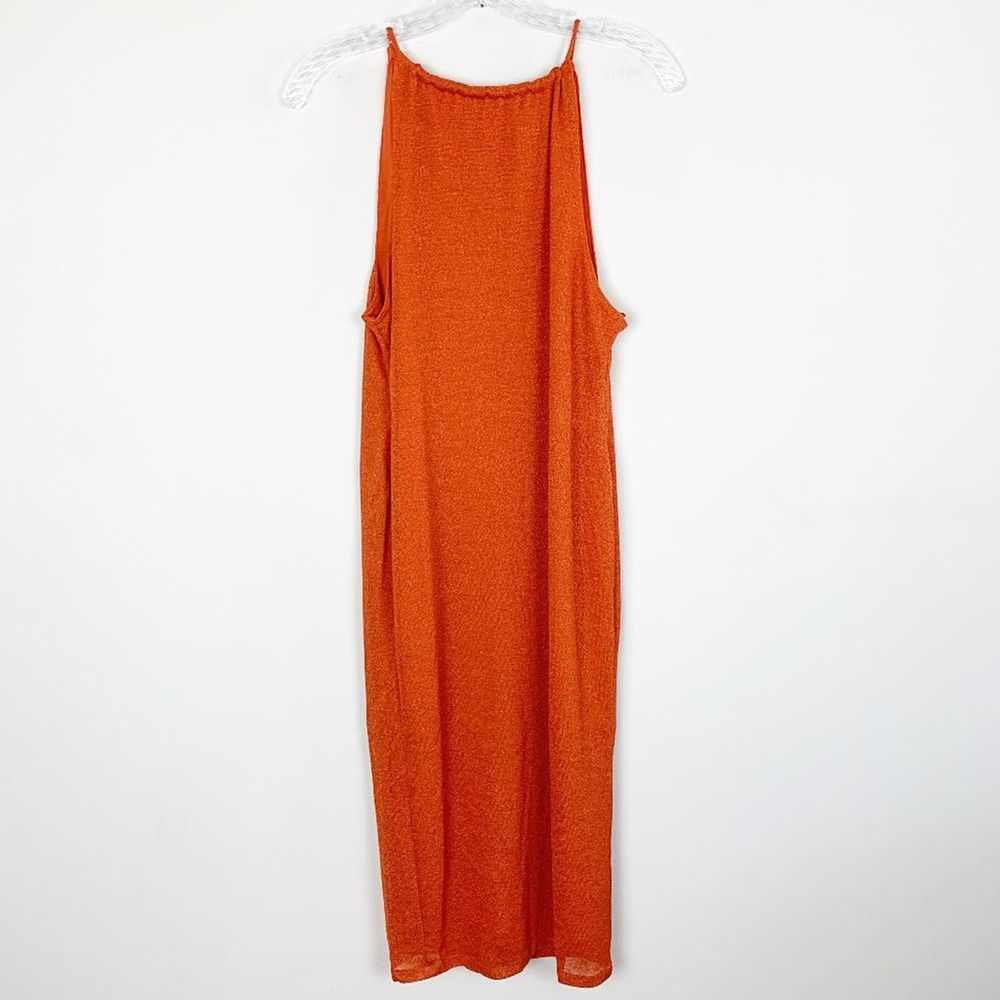Topshop | NWT hi neck midi dress red orange